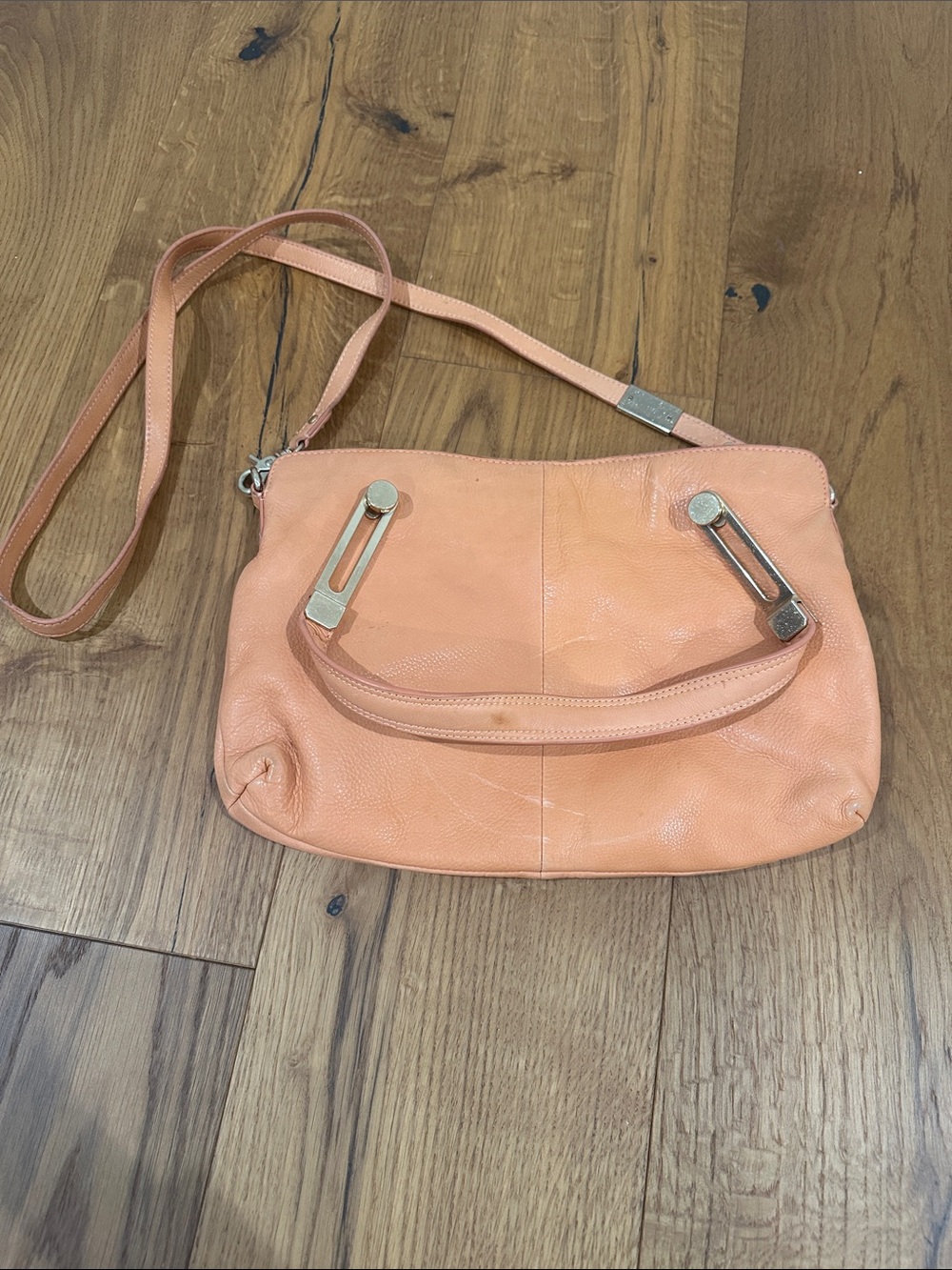 Foley and Corinna. Classic Peach Leather Crossbody Bag - Women. Some signs of w